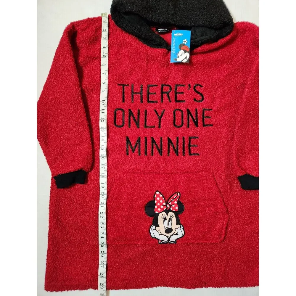 Disney Minnie Mouse Oversized Kids Poncho One Size Red Hooded